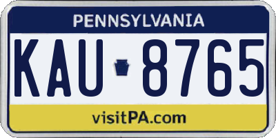 PA license plate KAU8765