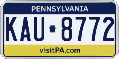 PA license plate KAU8772