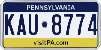 PA license plate KAU8774