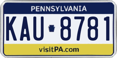 PA license plate KAU8781