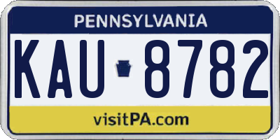PA license plate KAU8782