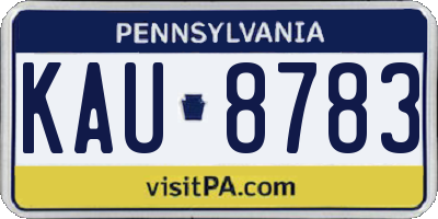 PA license plate KAU8783