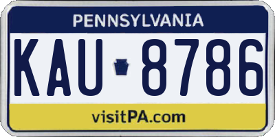 PA license plate KAU8786