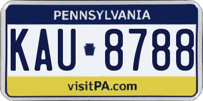 PA license plate KAU8788
