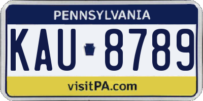 PA license plate KAU8789