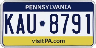 PA license plate KAU8791