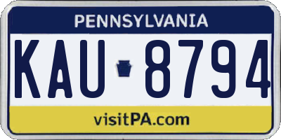 PA license plate KAU8794