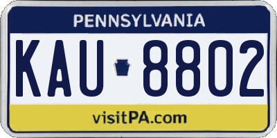 PA license plate KAU8802