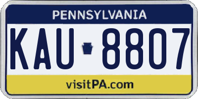 PA license plate KAU8807
