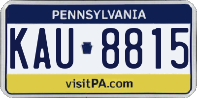 PA license plate KAU8815