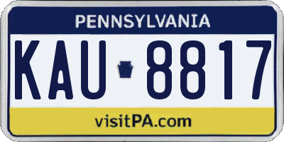 PA license plate KAU8817