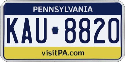 PA license plate KAU8820