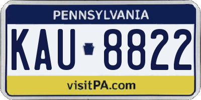 PA license plate KAU8822
