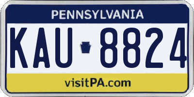 PA license plate KAU8824
