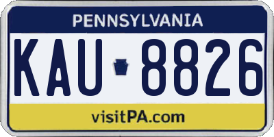 PA license plate KAU8826