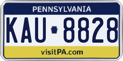 PA license plate KAU8828
