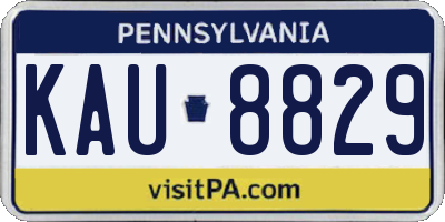 PA license plate KAU8829