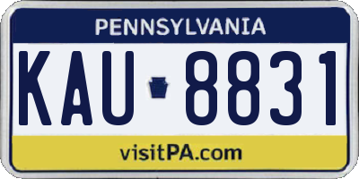 PA license plate KAU8831