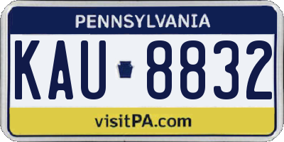 PA license plate KAU8832
