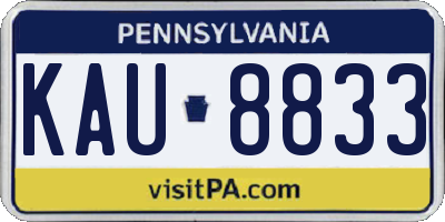 PA license plate KAU8833