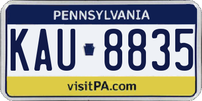 PA license plate KAU8835