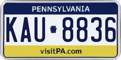 PA license plate KAU8836