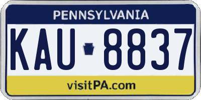 PA license plate KAU8837