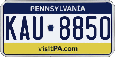 PA license plate KAU8850