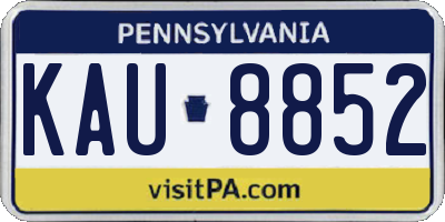 PA license plate KAU8852