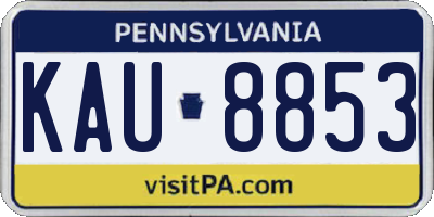 PA license plate KAU8853