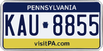 PA license plate KAU8855