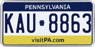 PA license plate KAU8863