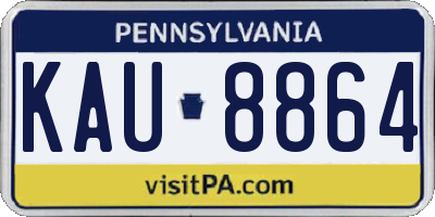 PA license plate KAU8864
