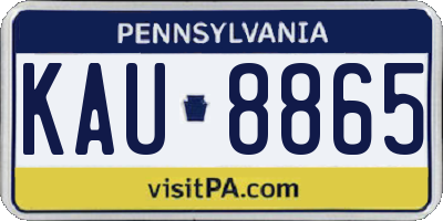 PA license plate KAU8865