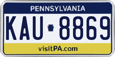 PA license plate KAU8869