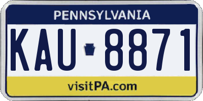 PA license plate KAU8871
