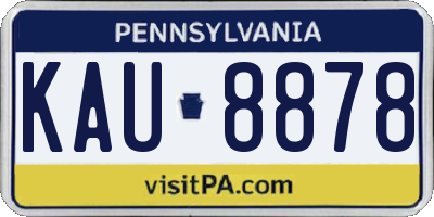 PA license plate KAU8878