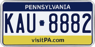 PA license plate KAU8882