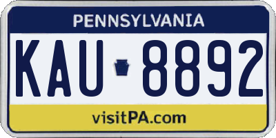 PA license plate KAU8892