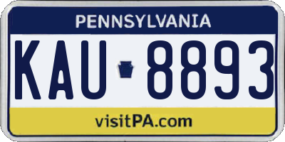 PA license plate KAU8893