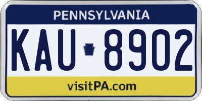 PA license plate KAU8902