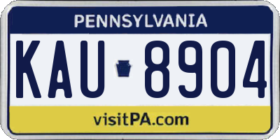 PA license plate KAU8904