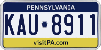 PA license plate KAU8911
