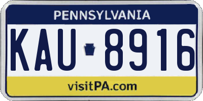 PA license plate KAU8916