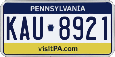 PA license plate KAU8921
