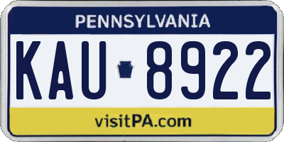 PA license plate KAU8922