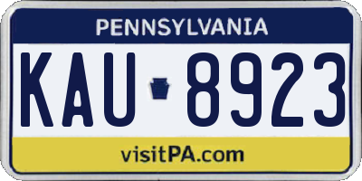 PA license plate KAU8923