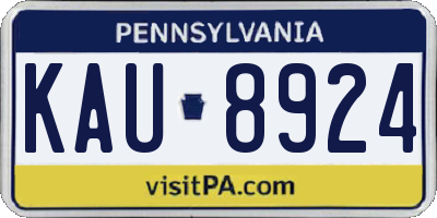 PA license plate KAU8924
