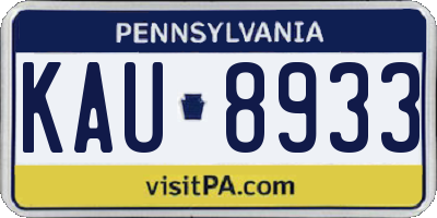 PA license plate KAU8933