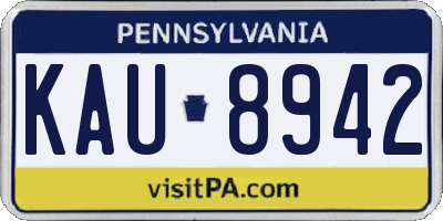 PA license plate KAU8942